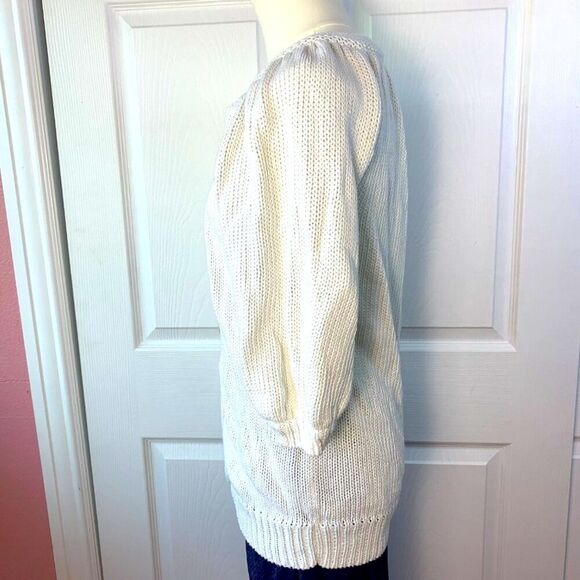 Theory White Linen Cotton Button Down Cardigan Size M Style: Jaklyn/Marbella - Picture 7 of 8